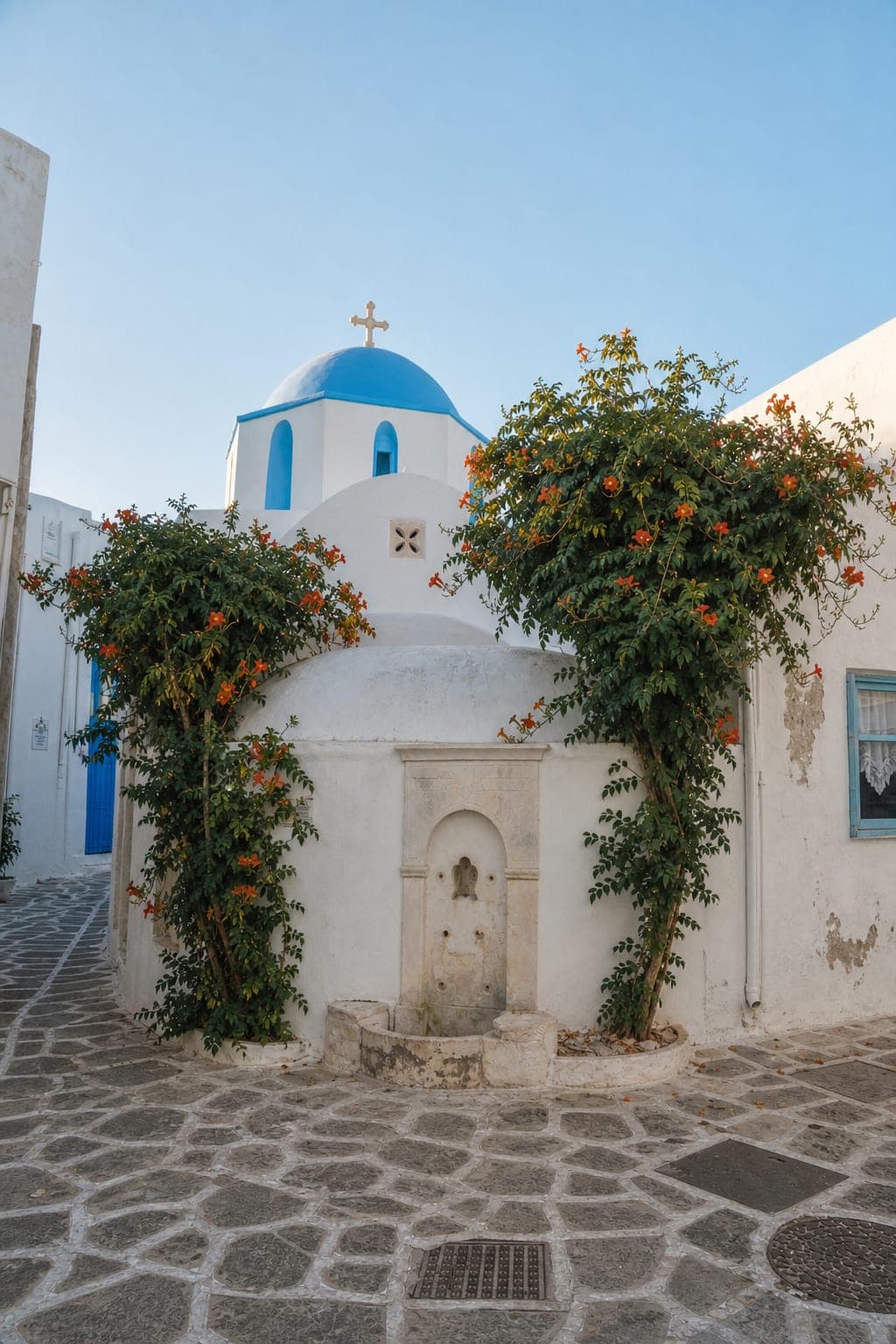 Parikia town on Paros island in Greece