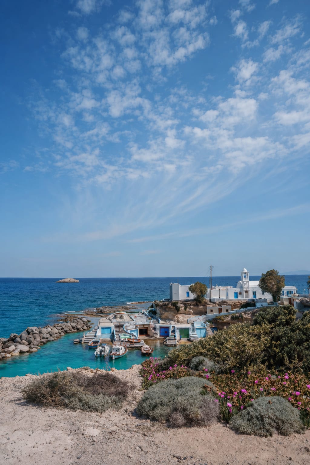 Mandrakia village on Milos, a scenic stop on a three-day itinerary.