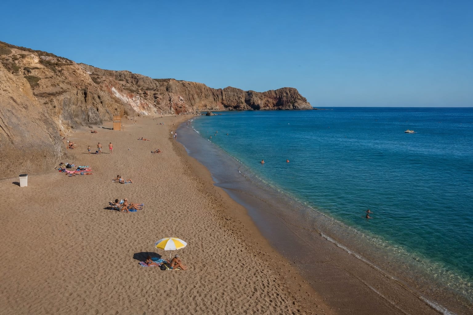 Paleochori Beach, one of the beaches to visit on Milos, Greece.