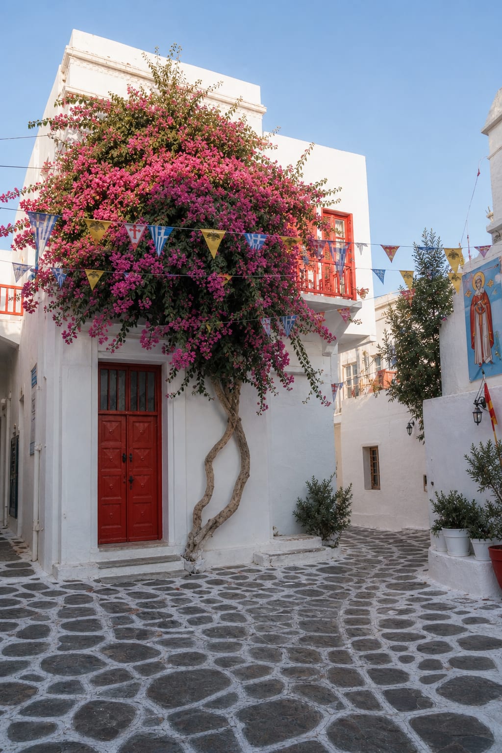 Mykonos Old Town streets in Chora on a three-day island itinerary.