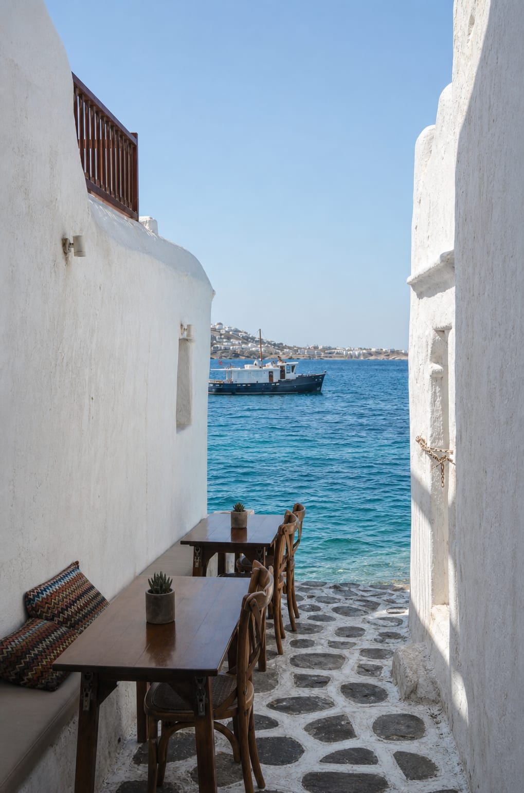 Kastro Restaurant in Mykonos, located in the historic Chora area.