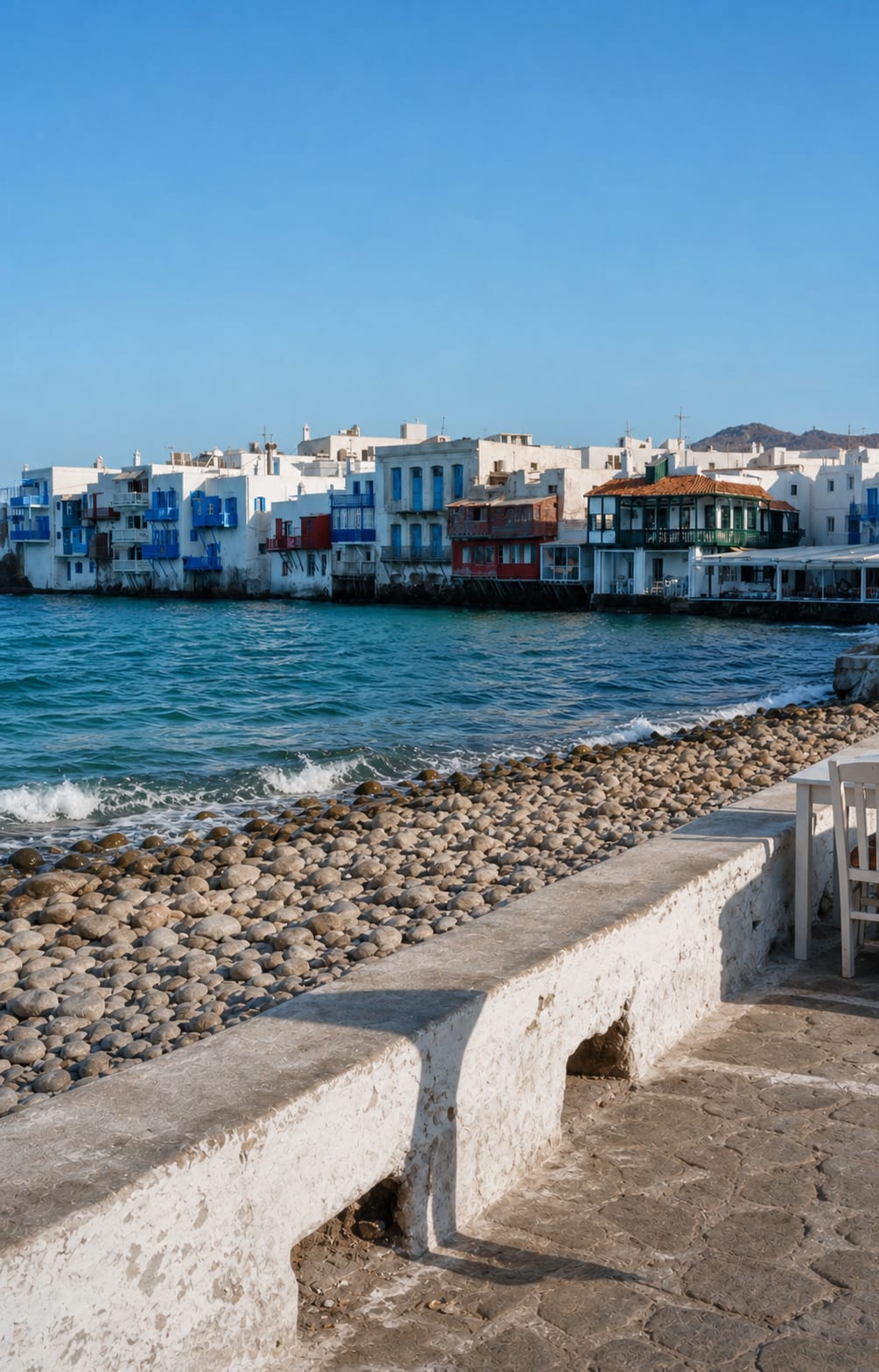 Little Venice in Mykonos, one of the island's popular waterfront areas.