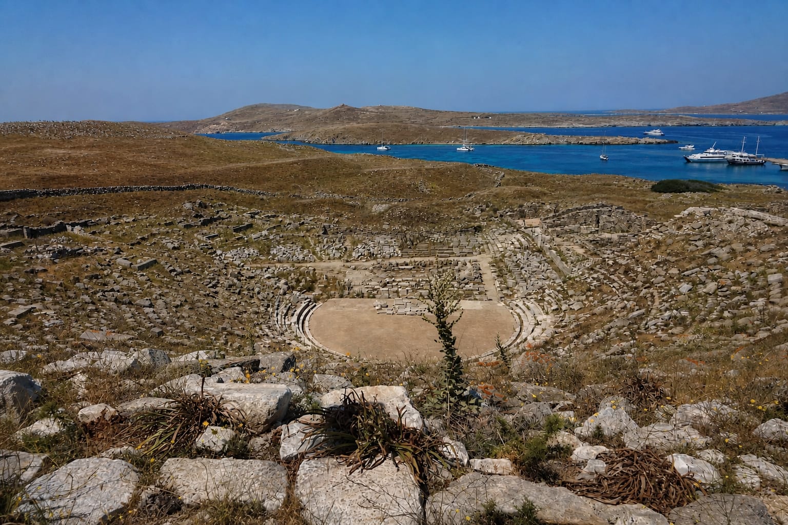 Delos Island, a popular day trip stop from Mykonos.
