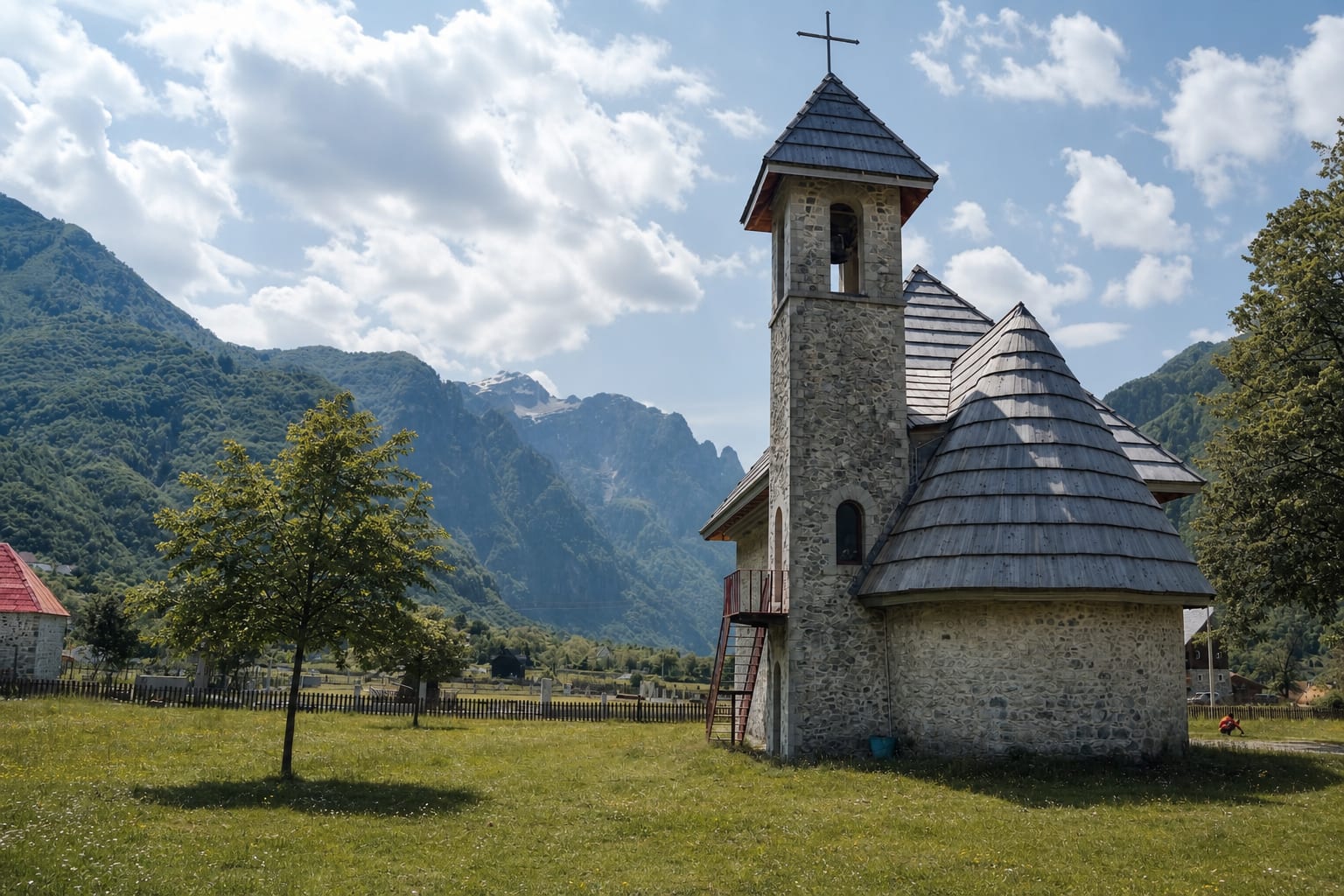 Famous church in Teth village, Albania