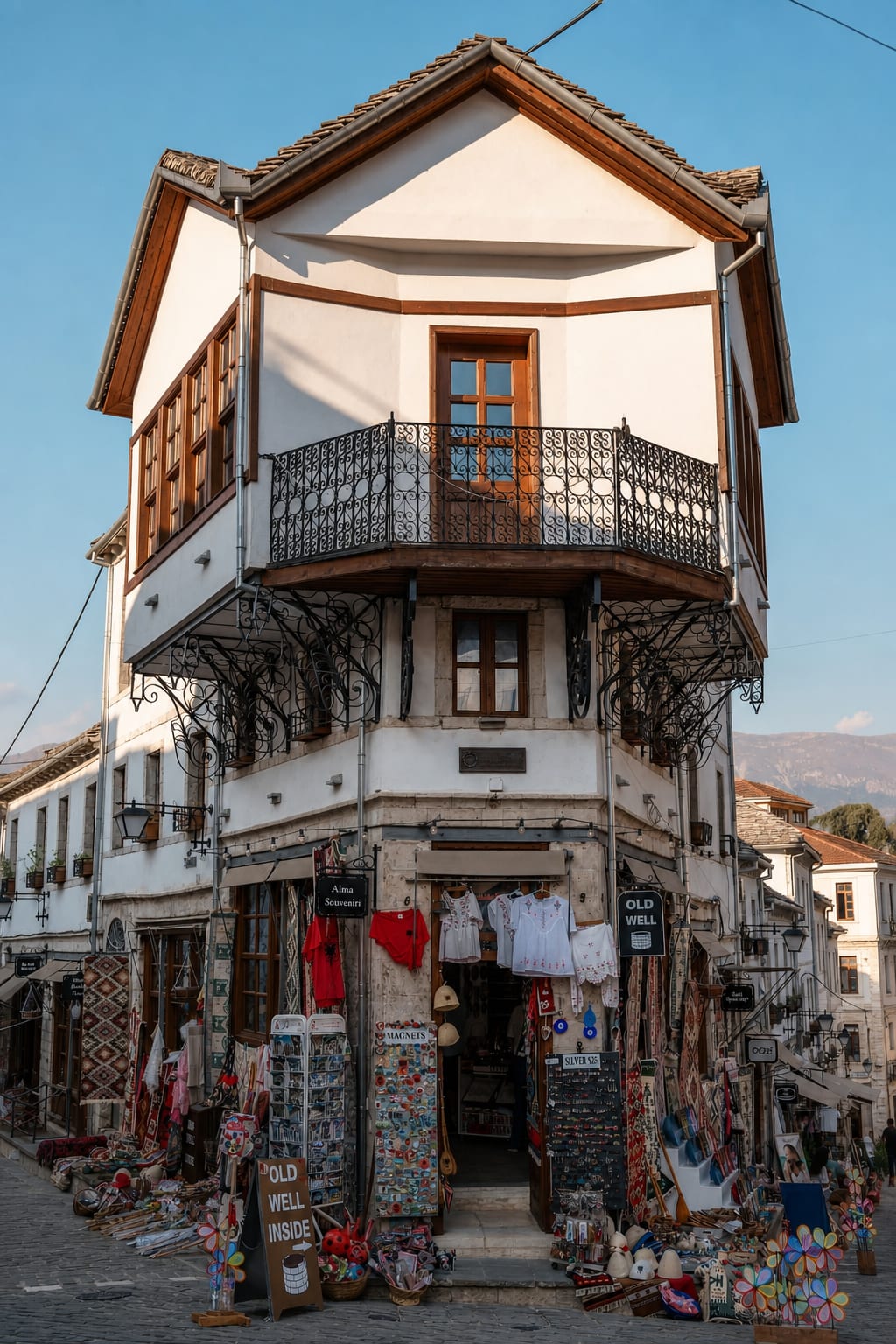 Gjirokaster historic town on an Albania road trip route