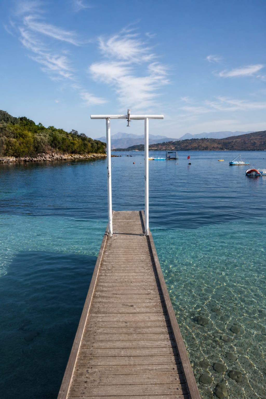 Coastal scenery in Ksamil on an Albania road trip itinerary