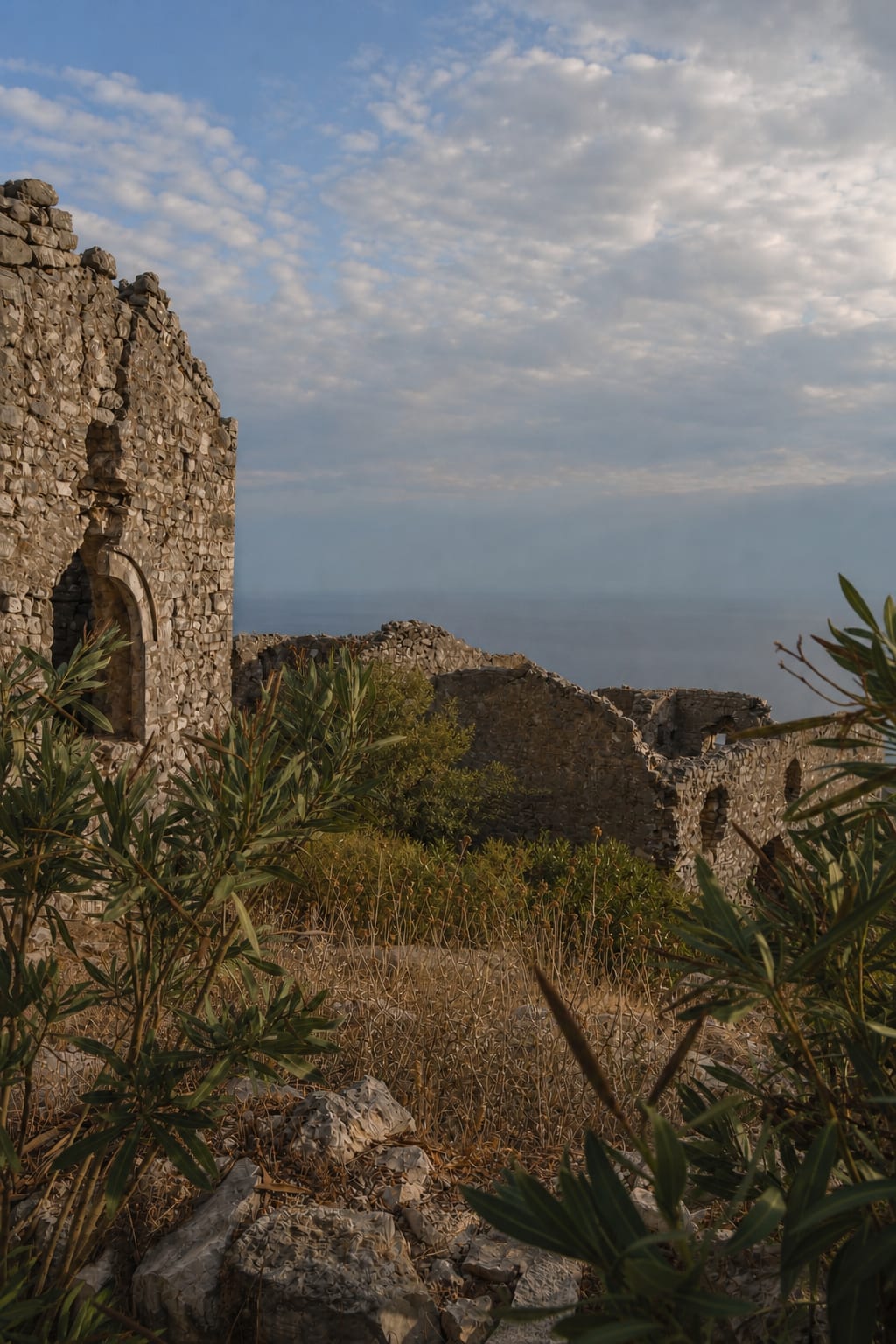 Himare Castle overlooking the Albanian Riviera coast