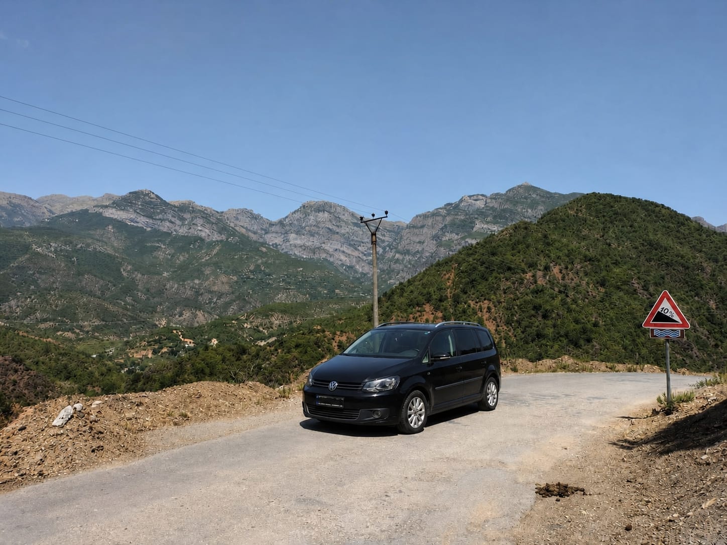 Scenic route through Albania on a road trip itinerary
