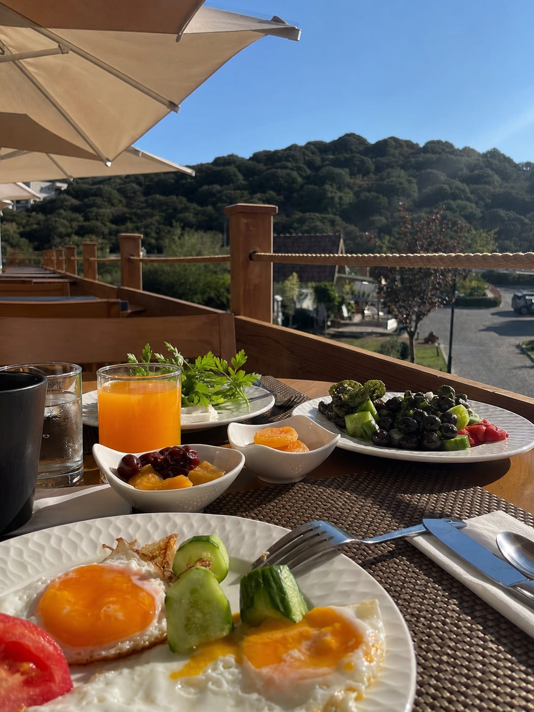 Turkish breakfast with a view.