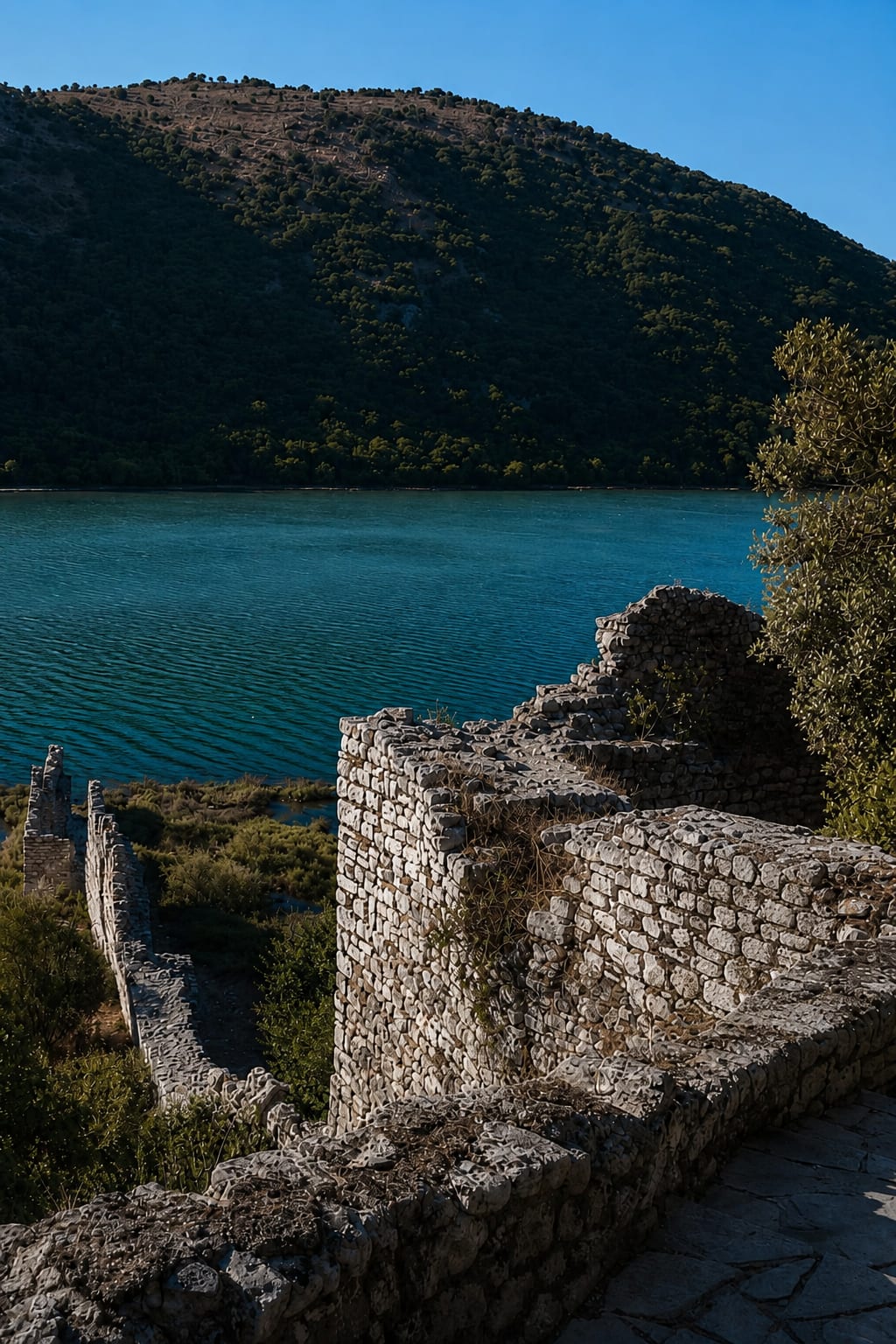 Ancient ruins at Butrint, a historic site near Ksamil