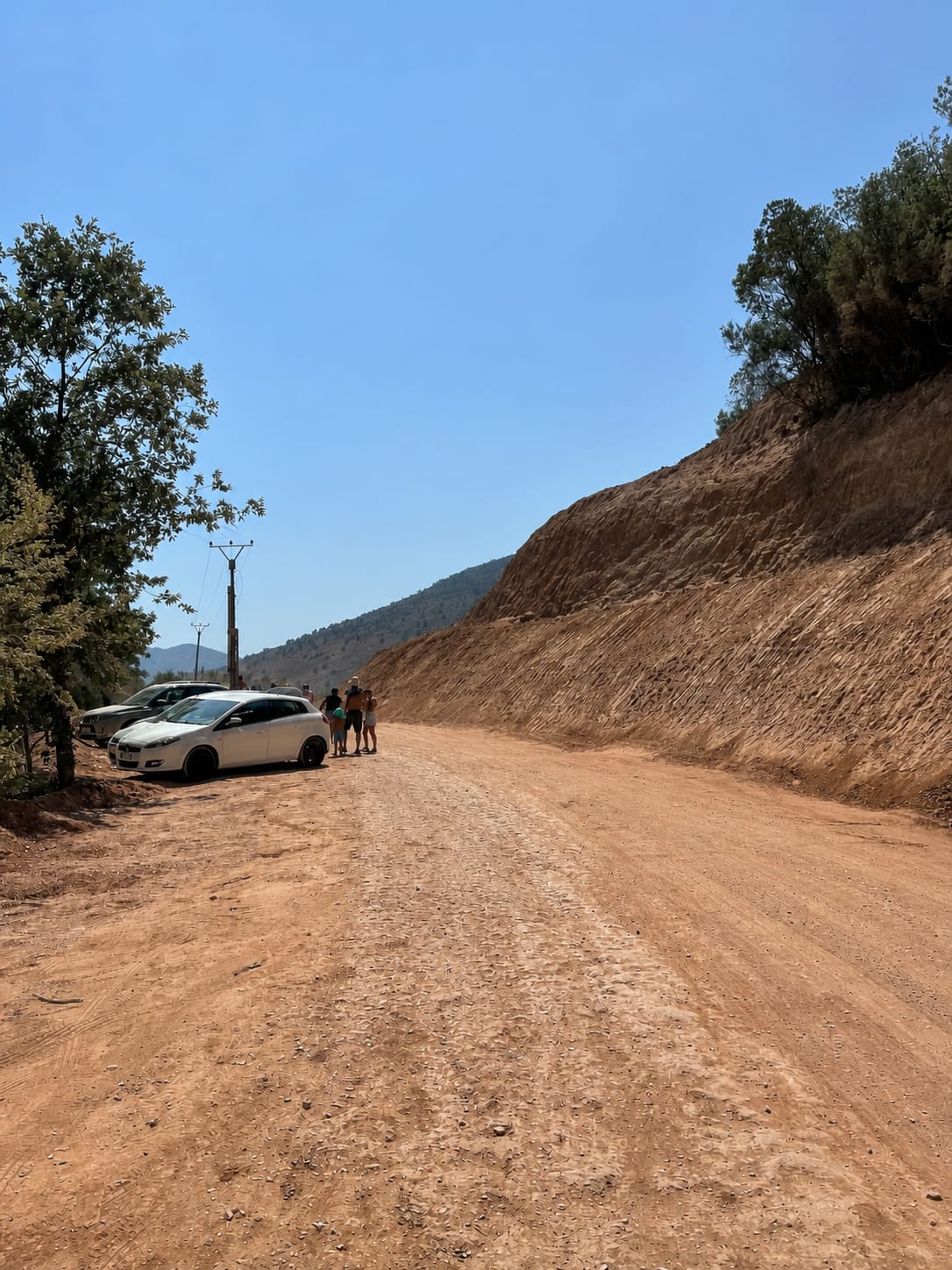Road in Albania along a scenic travel route.