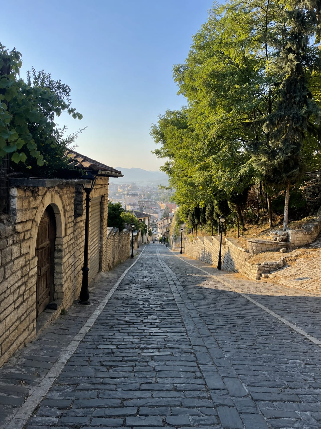 Historic city of Berat in Albania with traditional architecture.