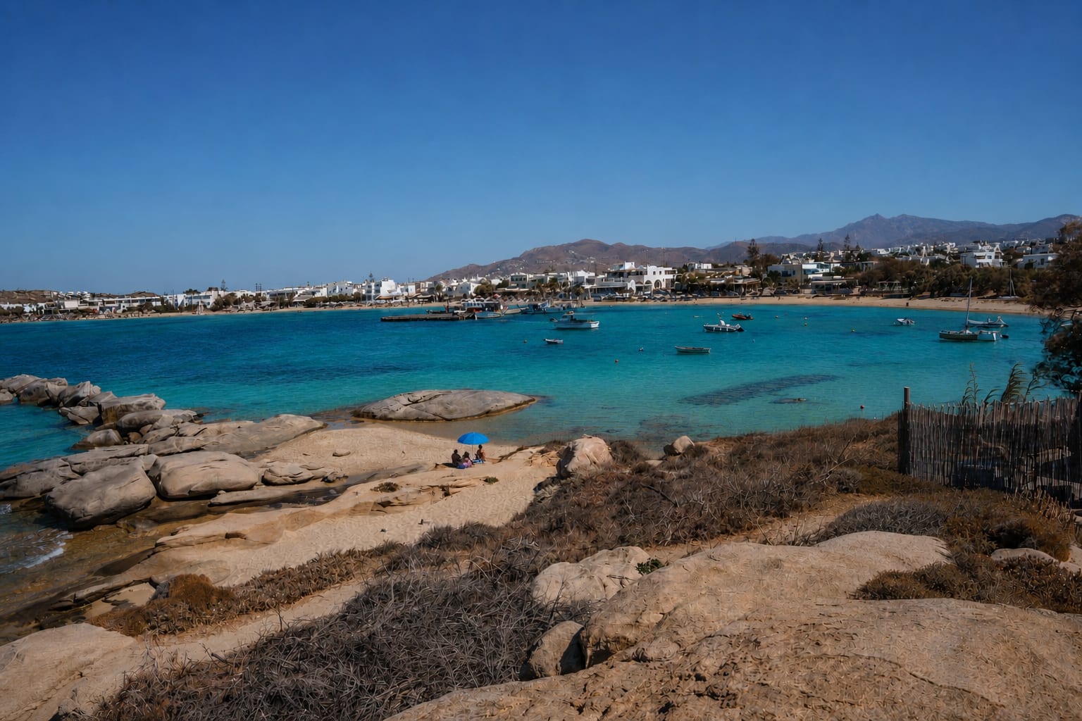 Agia Anna coastal area, a scenic stop on a Naxos road trip.