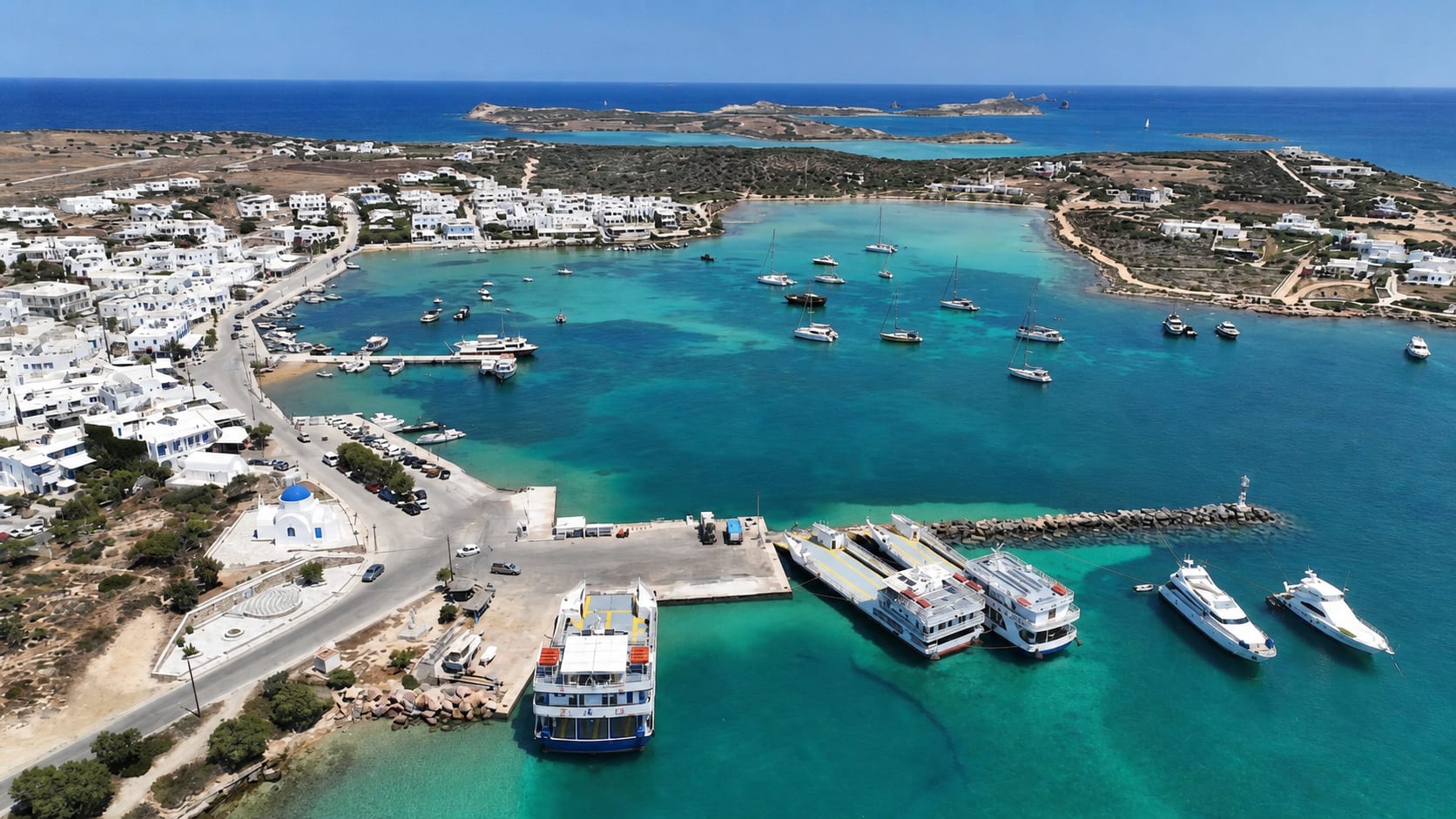 Antiparos island near Paros with Cycladic scenery and coastal views.