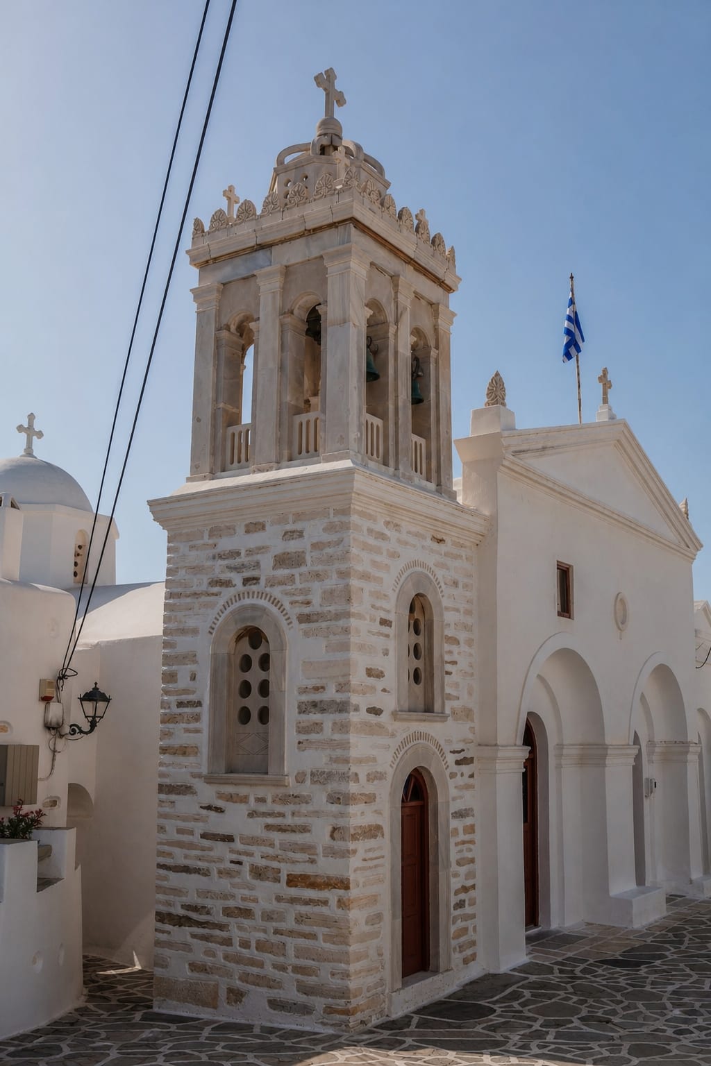 Marpissa in Paros, a quiet village with whitewashed Cycladic houses.