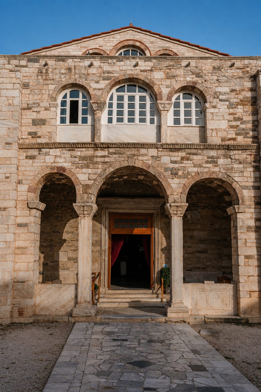 Panagia Ekatontapiliani in Parikia, a historic Byzantine church in Paros.