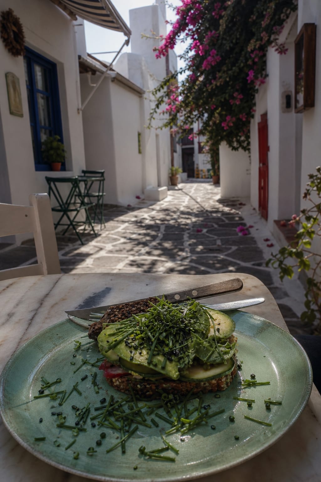 Naoussa in Paros, a scenic Cycladic village with whitewashed architecture.
