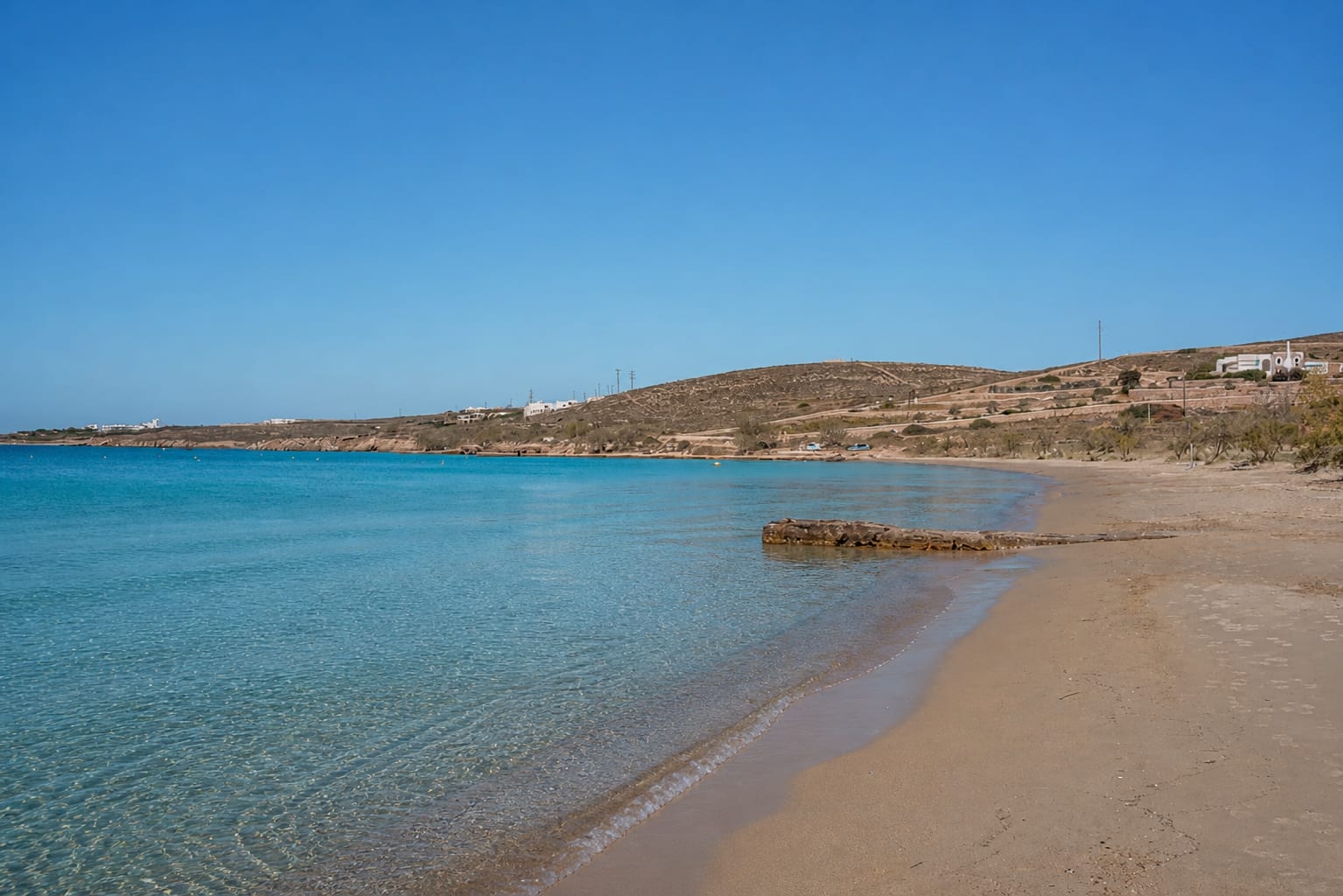 Marcello Beach on Paros with clear coastal scenery