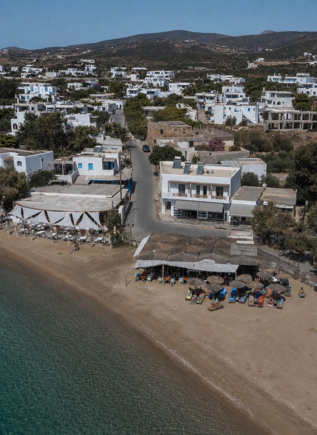 Waterfront views in Alyki village on Paros island
