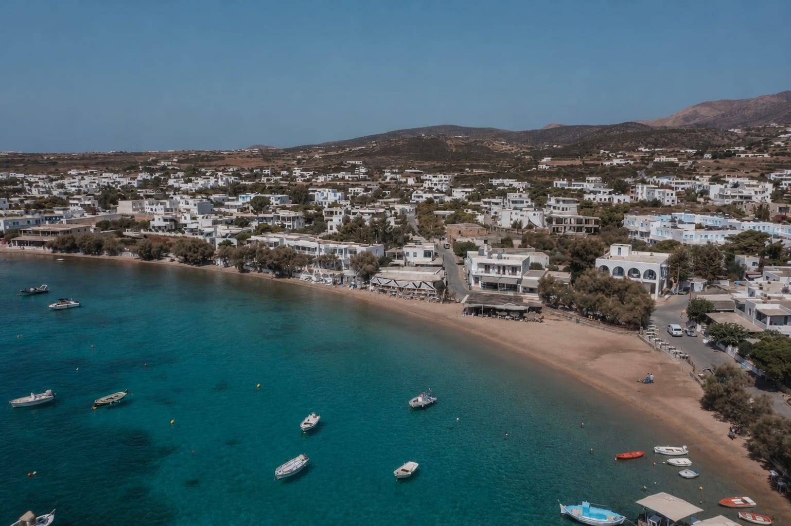 Alyki village and seaside area on Paros for family holidays