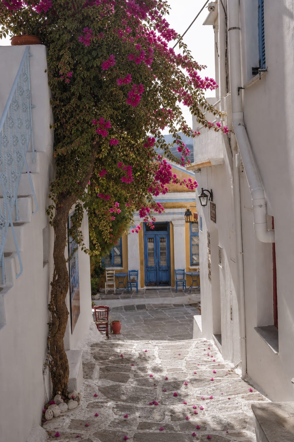 Traditional Cycladic architecture in Lefkes village, Paros, Greece