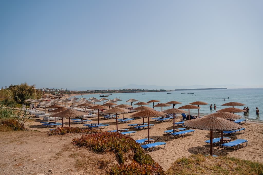 Sandy Chrissi Akti Golden Beach on Paros island
