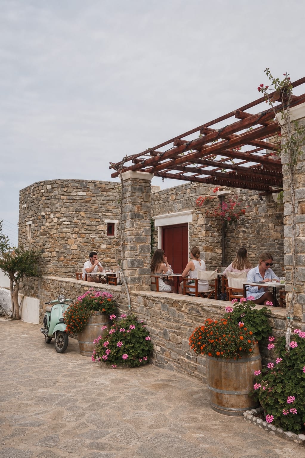 Moraitis Winery on Paros with traditional wine tourism atmosphere