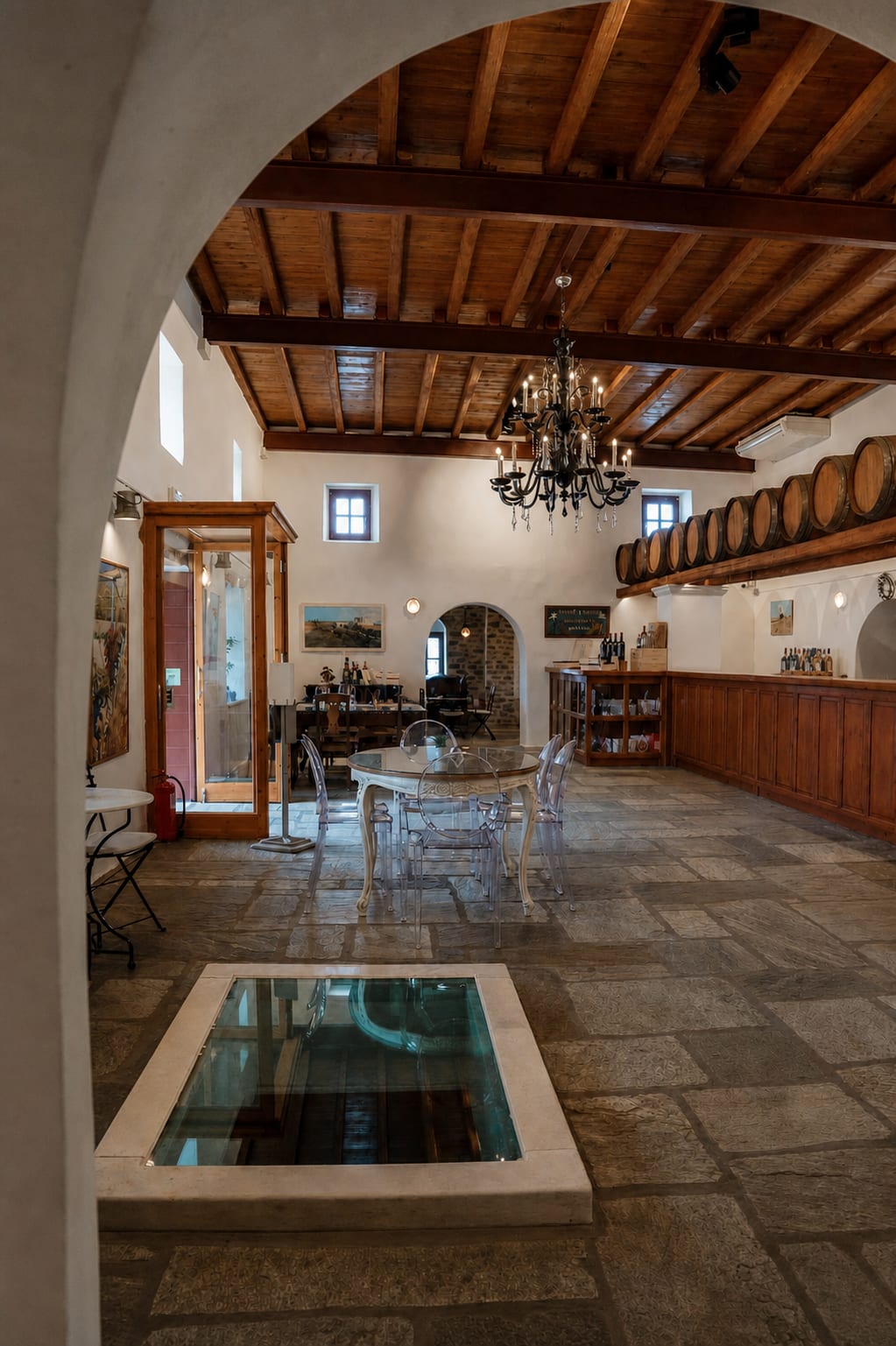 Moraitis Winery in Paros with a local wine setting