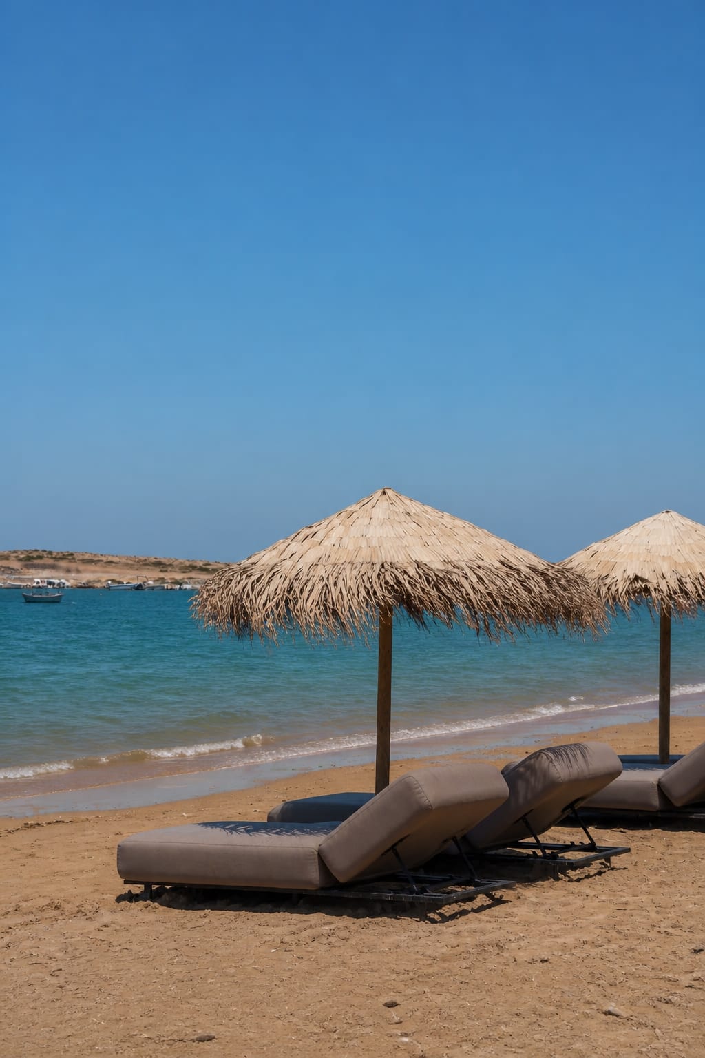 RADA beach club near Naoussa with seaside seating on Paros