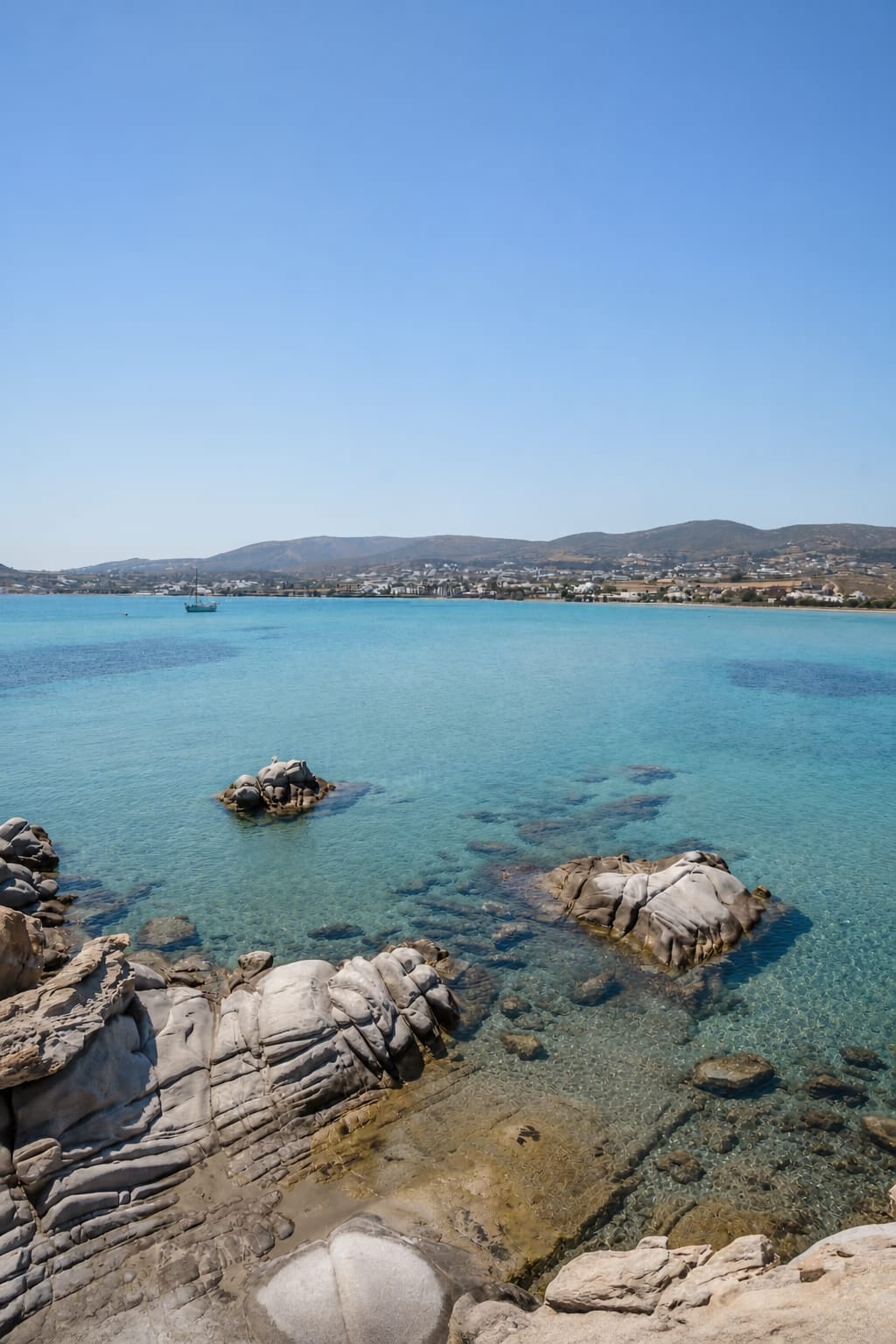 Kolymbithres Beach on Paros with natural rock formations and sea views