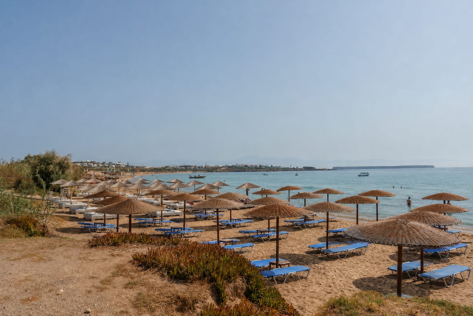 Chrissi Akti Golden Beach on Paros with wide sandy shoreline