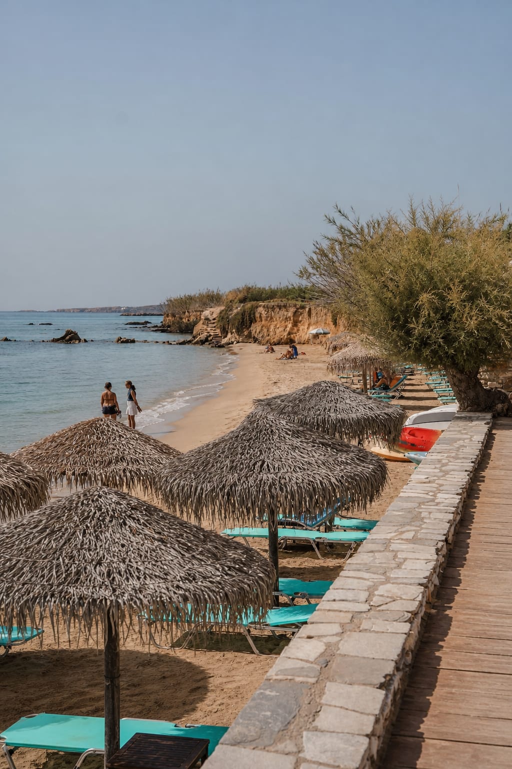 Chrissi Akti Golden Beach on Paros with coastal scenery and sea views