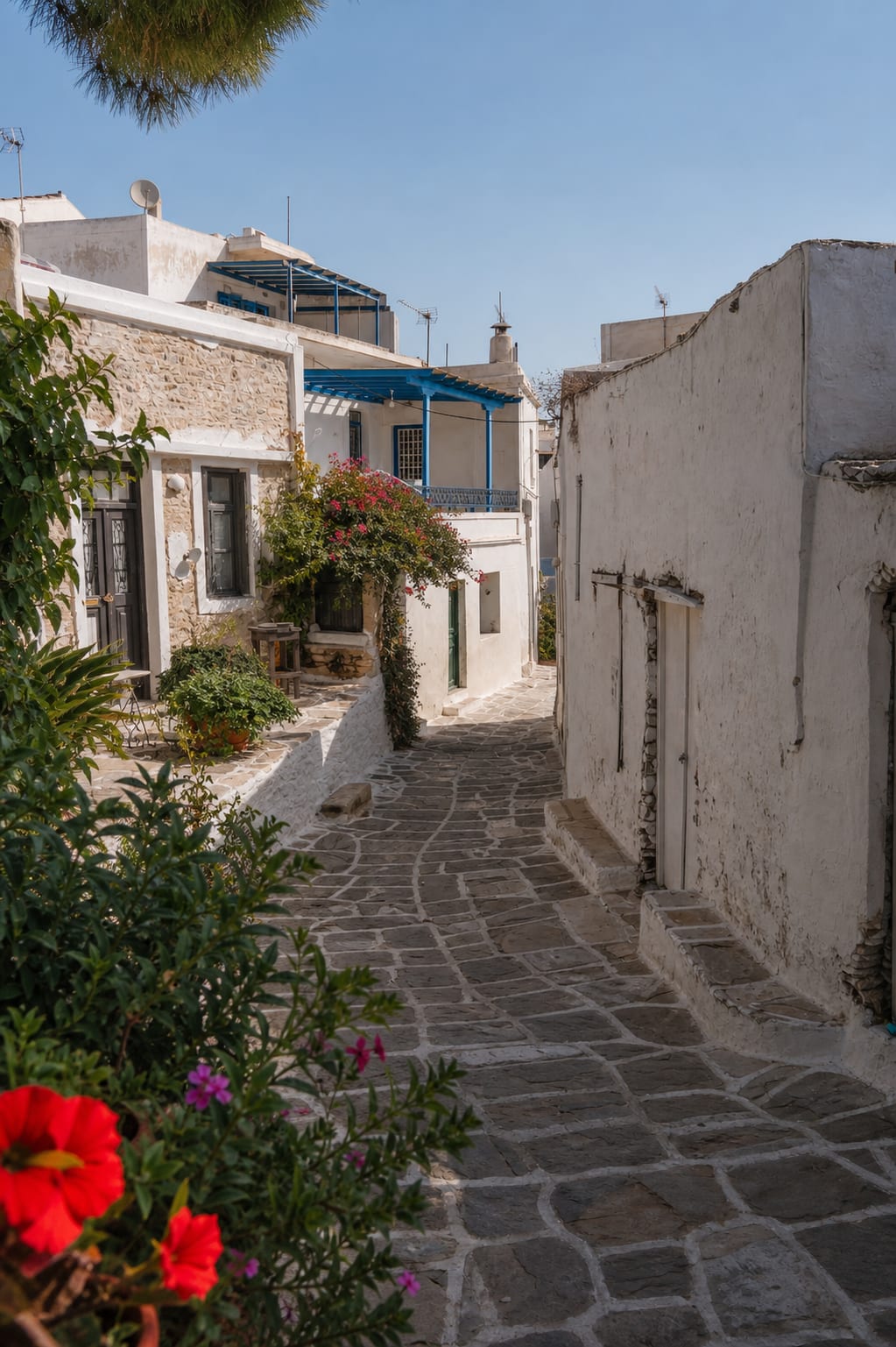 Traditional village of Lefkes on Paros with Cycladic architecture