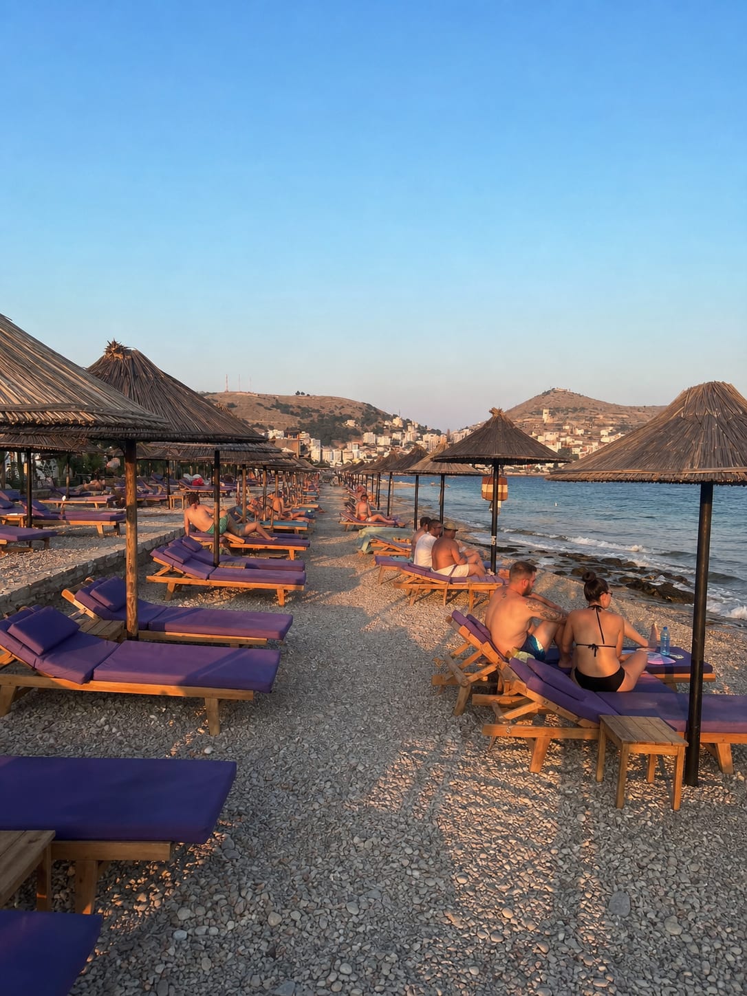 Kodrra Beach on the coastline of Sarandë, Albania.