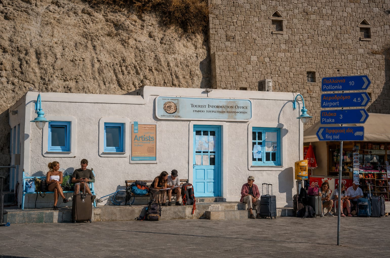 Scenic landscape on the island of Milos in Greece.