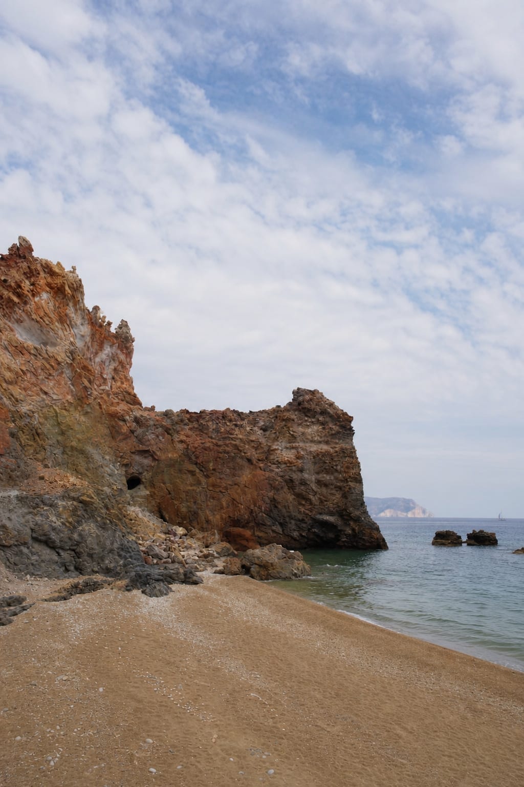 Deserted beach near Thiorichia Sulphur Mine on Milos.