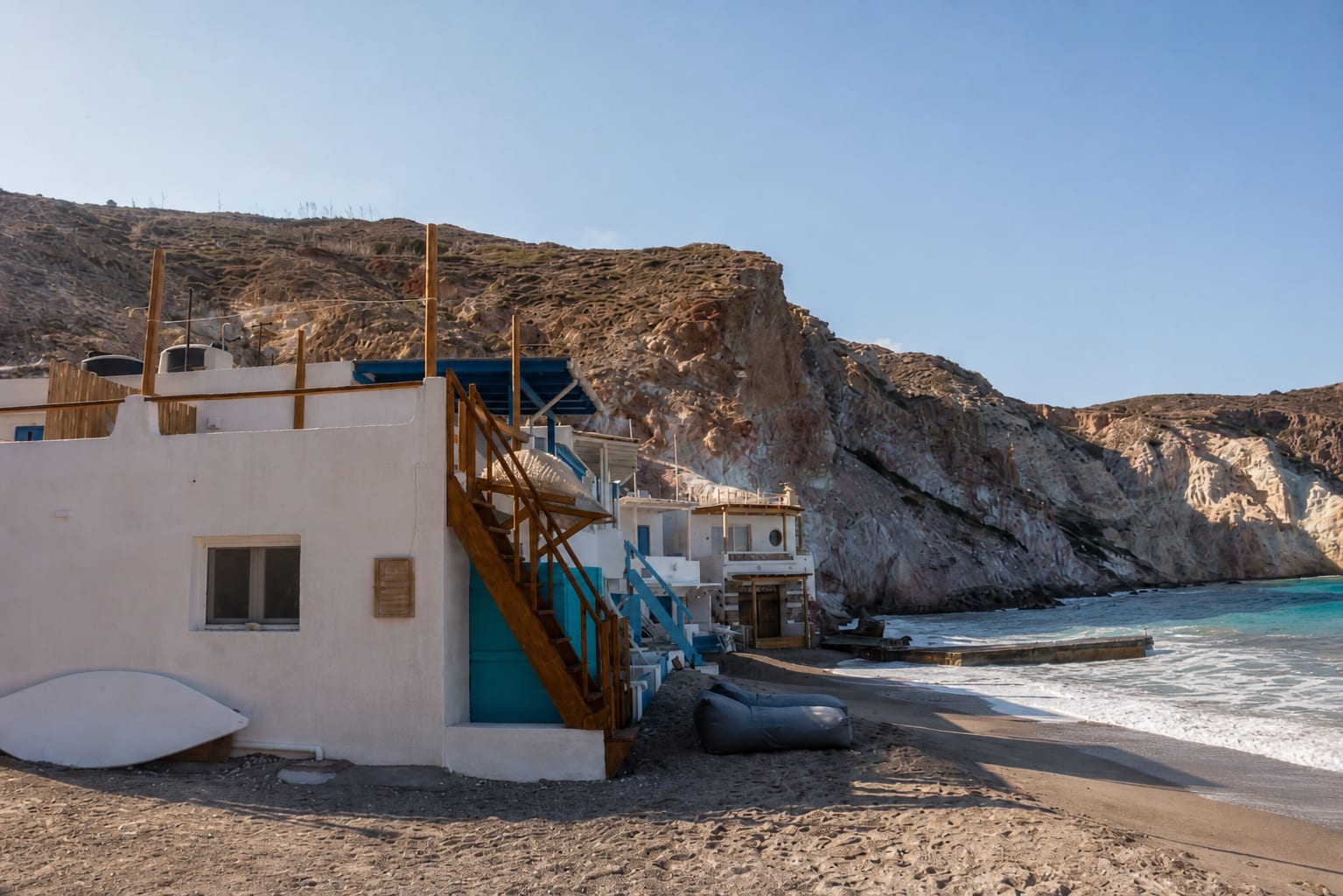 Firopotamos Beach with clear water on Milos island.