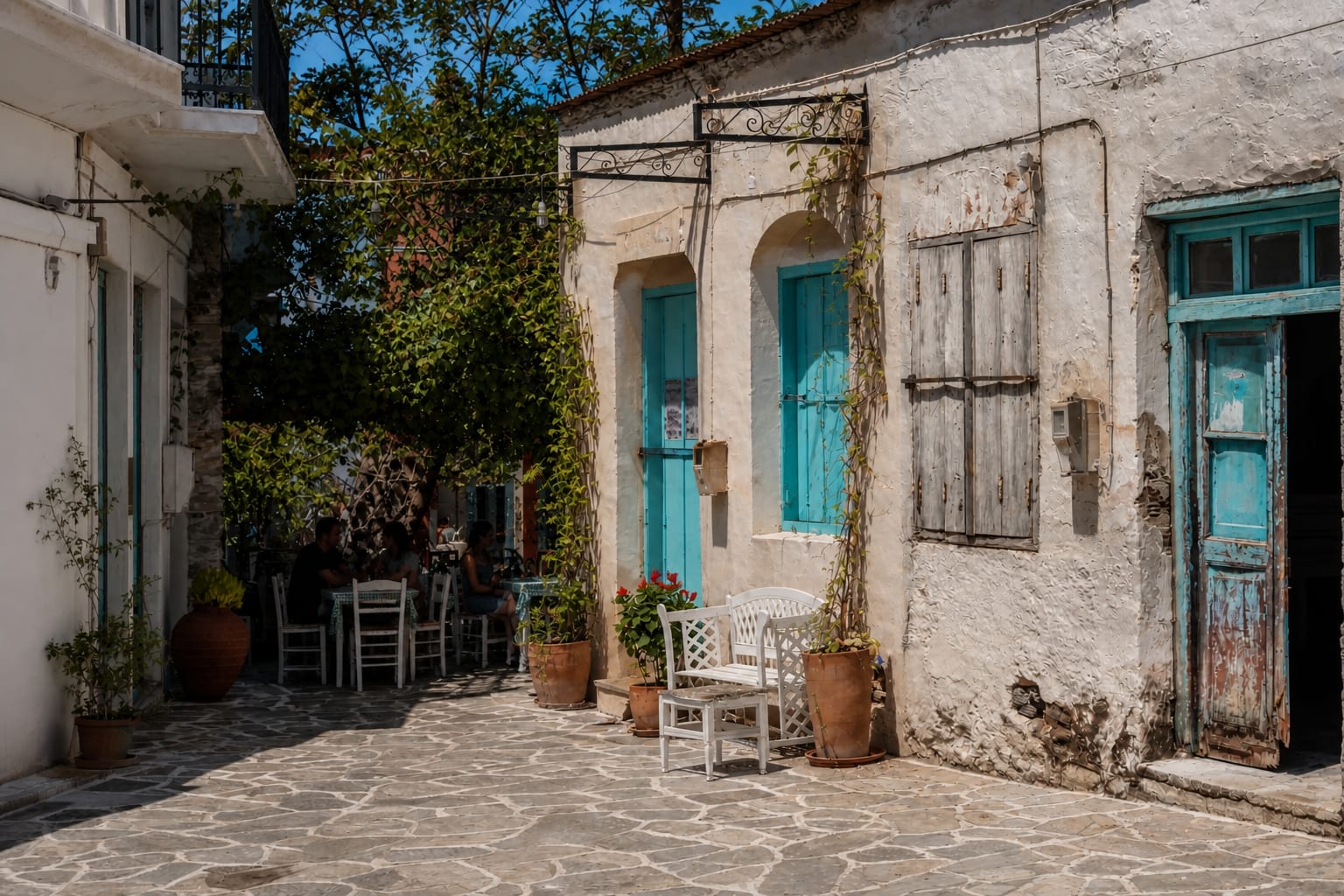Halki village in Naxos, Greece, on a popular island itinerary