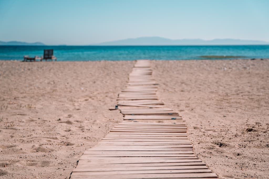 Pyrgaki Beach, a remote coastal destination accessible by car in Naxos