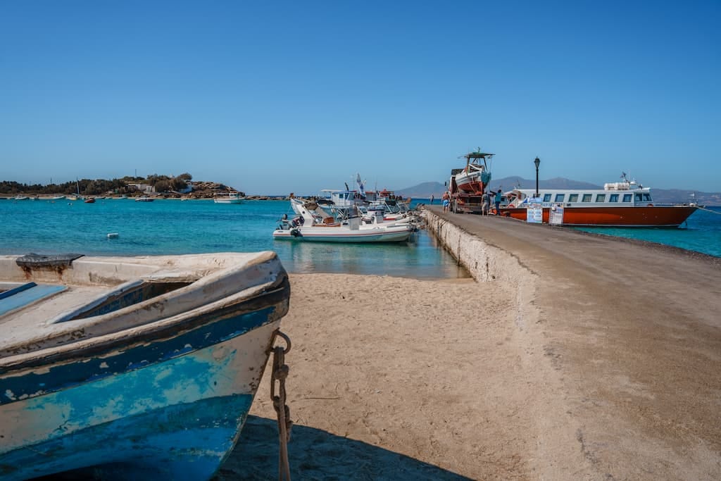 Car rental area near Naxos Port for island transportation