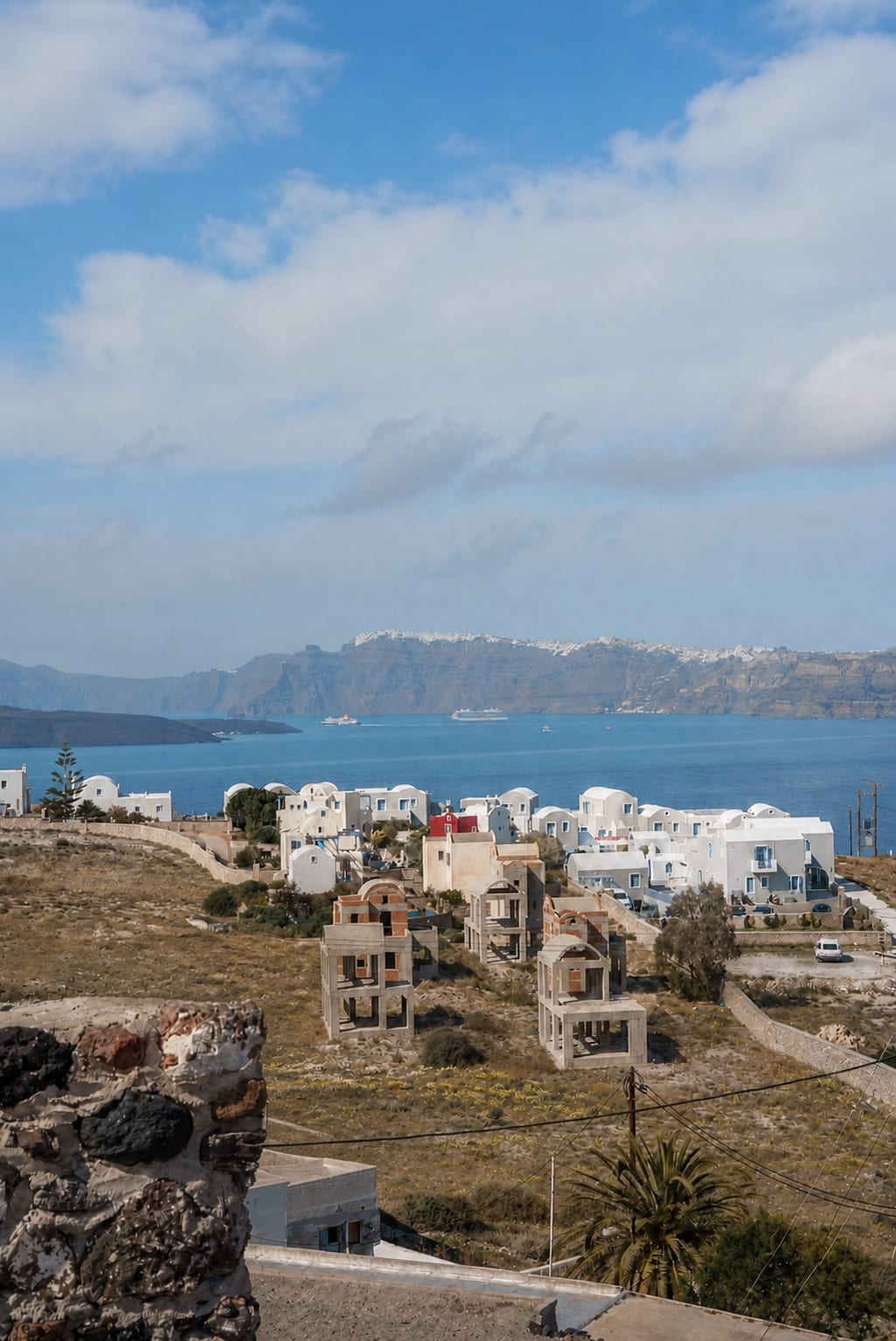Akrotiri village area on the island of Santorini.