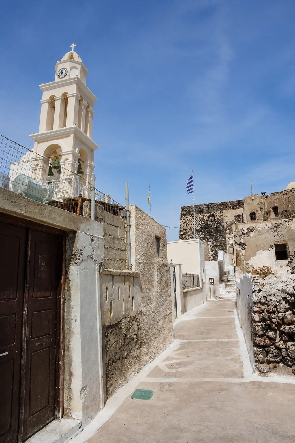Akrotiri village on Santorini, a notable stop on the island