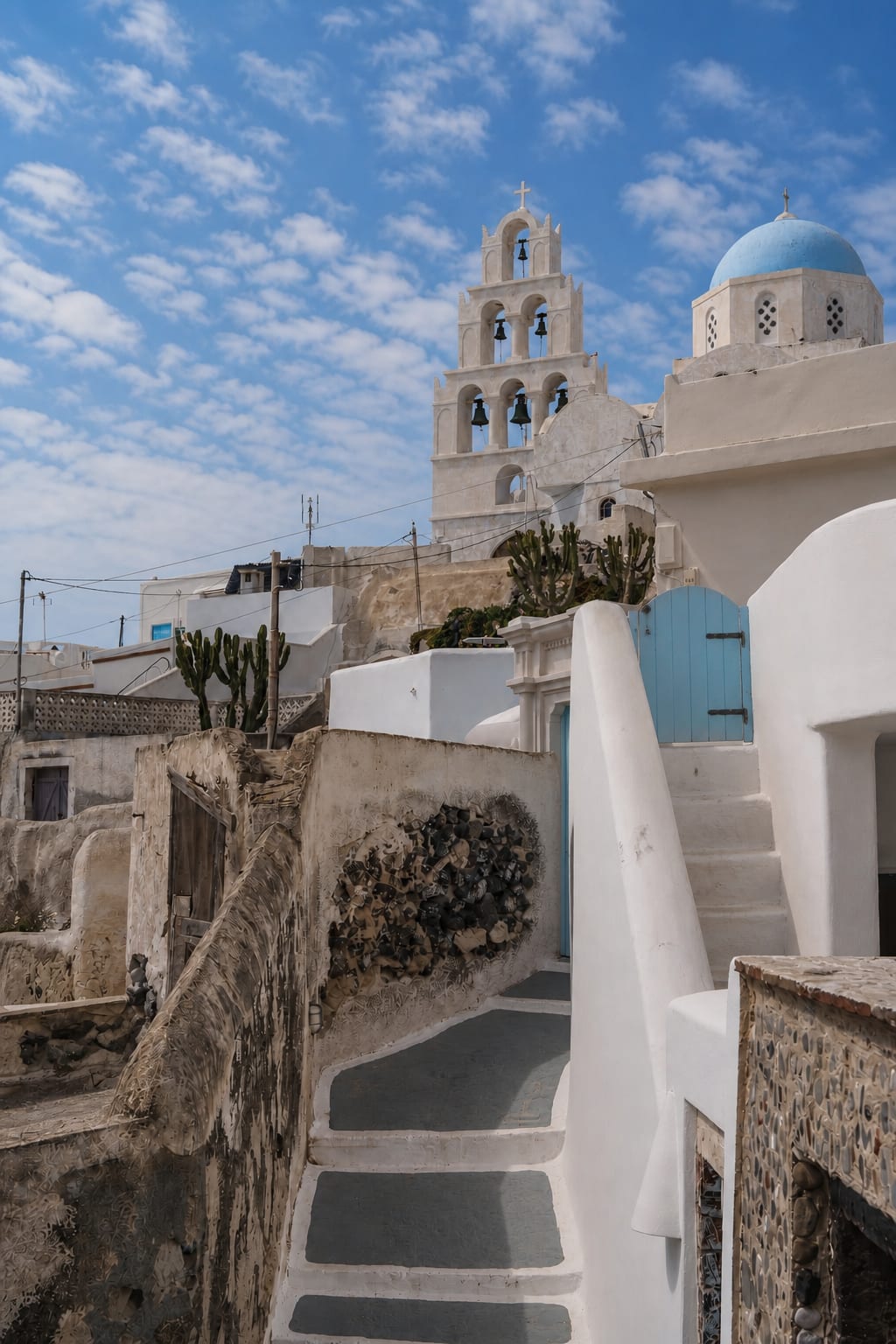 Pyrgos village, a popular stop on Santorini road trips